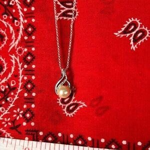 Berlinton Bridge Necklace Earring Set, 16” w/ 2” ext., Pearl & Gems silver tone